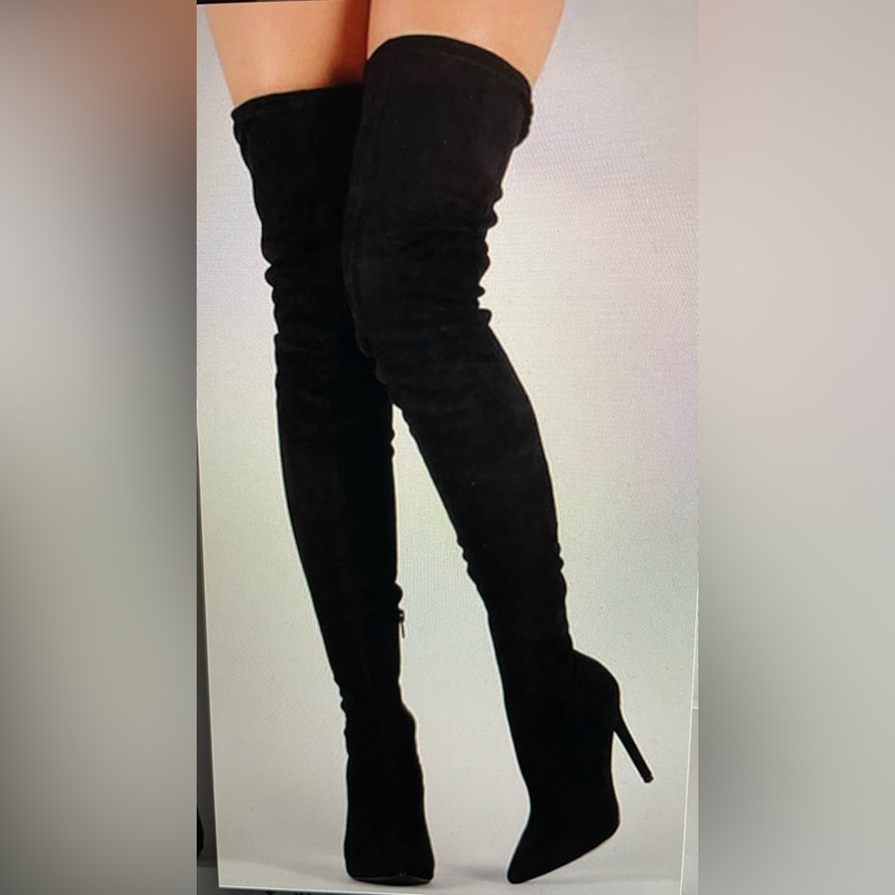 Shoe dazzle thigh high heel boot